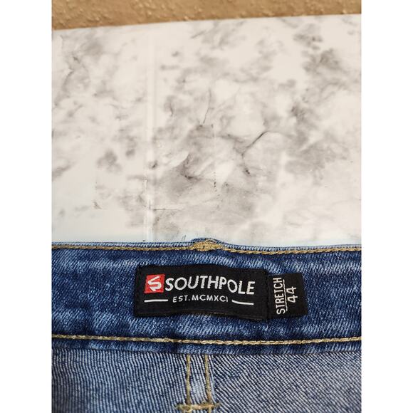 Southpole Men's Blue Medium Wash Stretch Denim Straight Leg Jeans Size 44 - Picture 3 of 7
